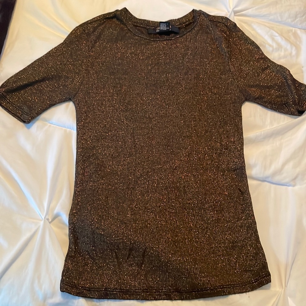 Forever 21 Gold Sparkle Top